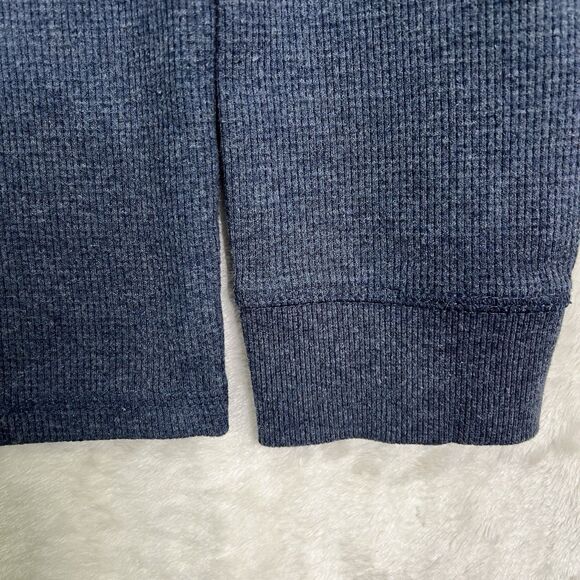 Thermal Henley 3 Button Front Long Sleeve Man’s Sz M Blue Regular Fit - Picture 4 of 8